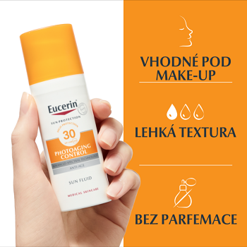 EUCERIN Sun Photoaging Control Opaľovacia emulzia na tvár SPF30 50 ml (Dermokozmetika opaľovacie krémy) - Dermokozmetika - obrázok 3/4