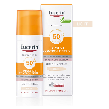 EUCERIN Sun Pigment Control tónovacia emulzia SPF50+ Light 50 ml (Dermokozmetika opaľovacie krémy) - Dermokozmetika - obrázok 1/4