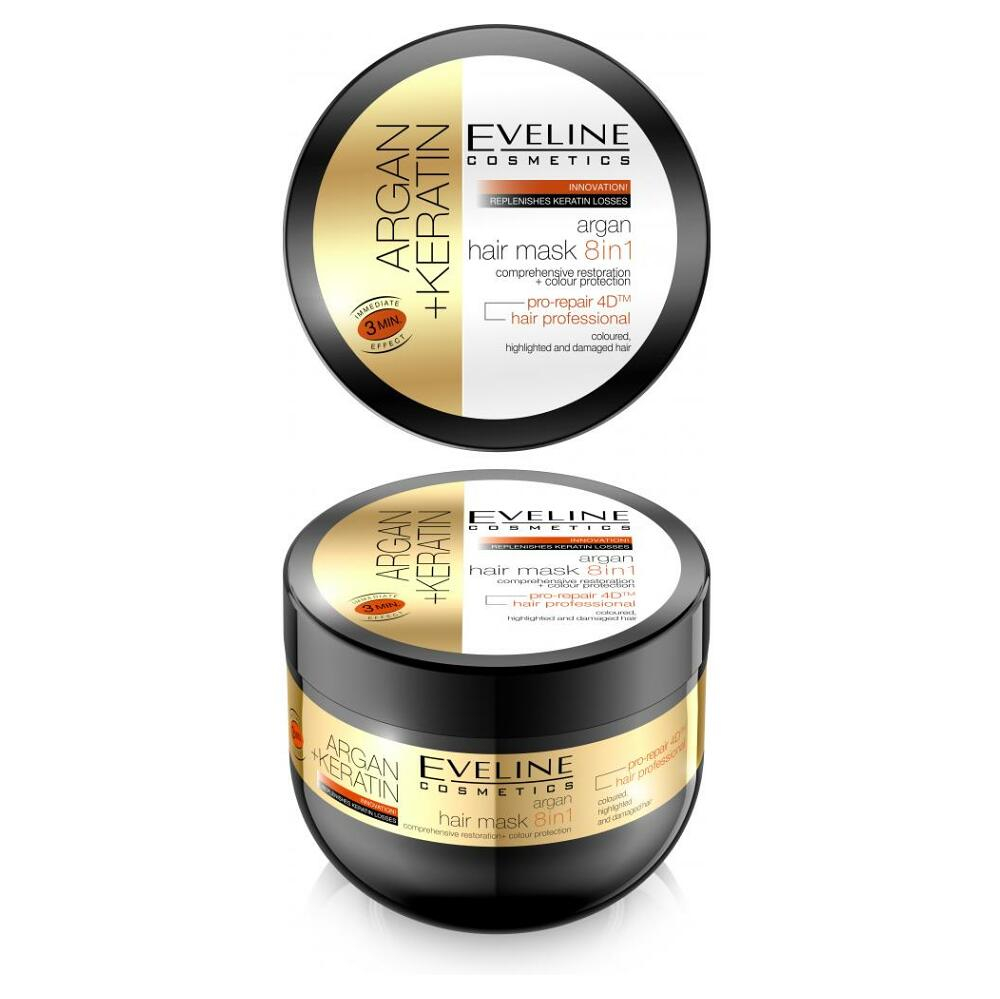 EVELINE Argan + Keratín - Maska na vlasy 8v1 300 ml