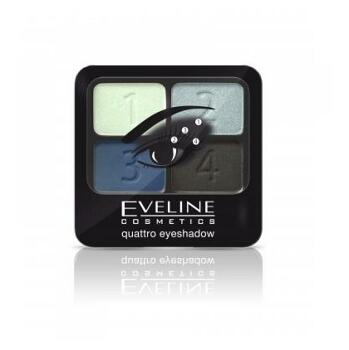 EVELINE očné tiene QUATTRO odtieň 01 - variácie modré (Očné tiene)