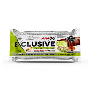 AMIX Exclusive protein bar pistácie a karamel 40 g