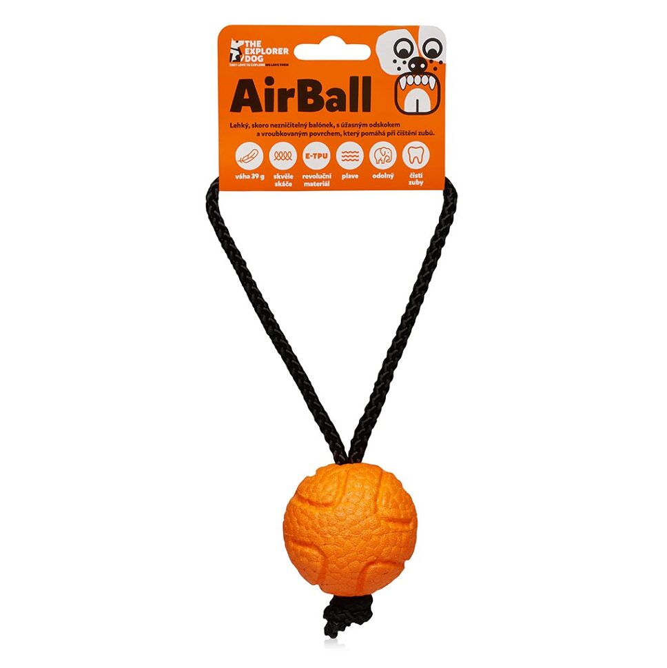 E-shop EXPLORER DOG AirBall Oranžová loptička na povraze 6,5 cm
