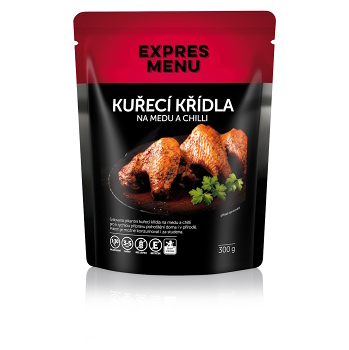 EXPRES MENU Kuracie krídla na mede a chilli 300 g (Bezlepkové hotové jedlá a polievky) - Slané, Nízkosacharidové (Low Carb)