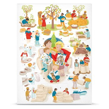 FAIR TRADE CENTRUM Adventný kalendár s vianočným motívom BIO 75 g (Čokolády) - BIO