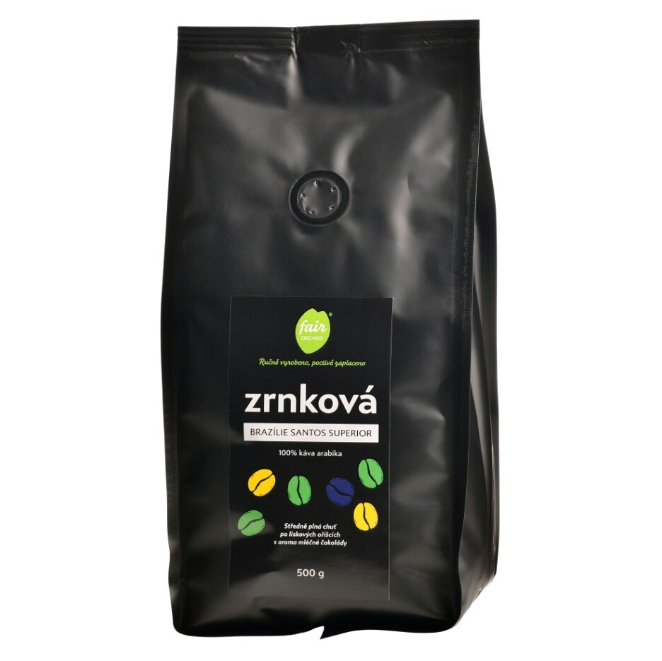 FAIROBCHOD Zrnková káva Brazília Santos Superio 500 g