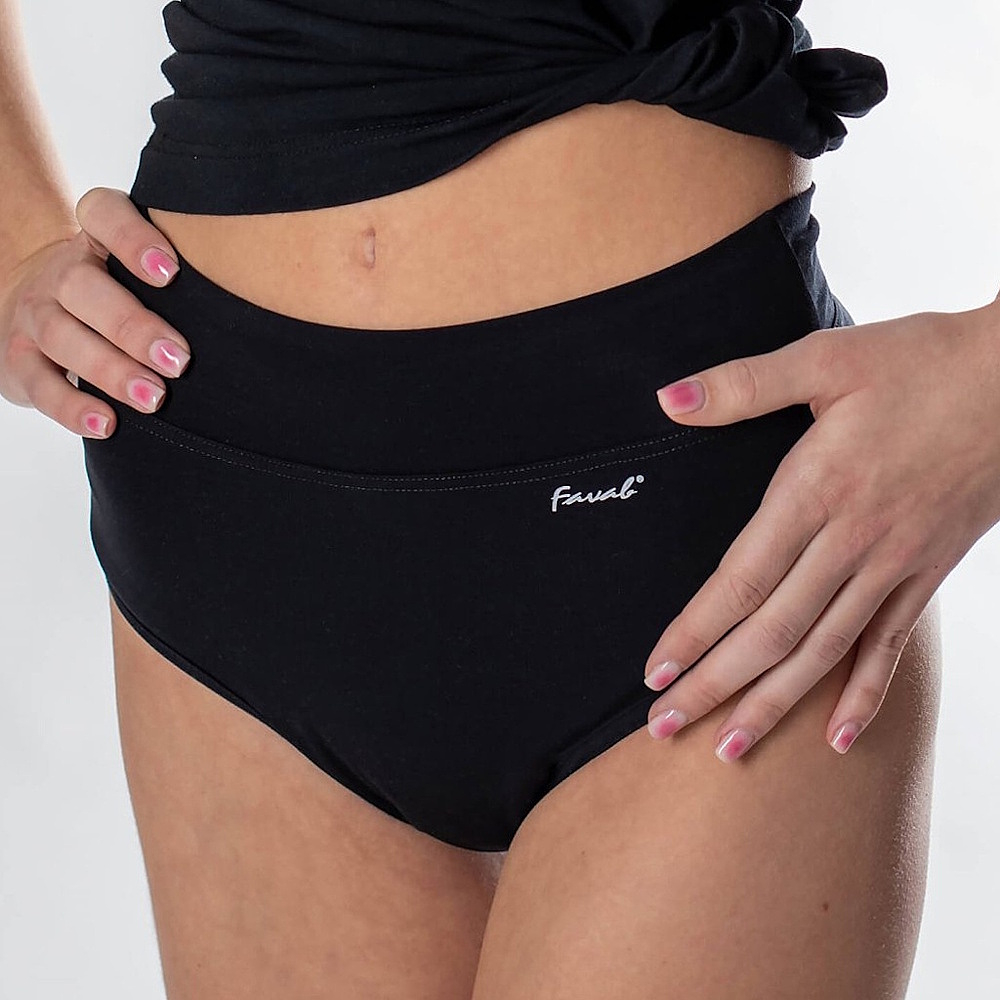 E-shop FAVAB Micromodalové menštruačné a inkontinenčné nohavičky LINA čierne, Veľkosť: M