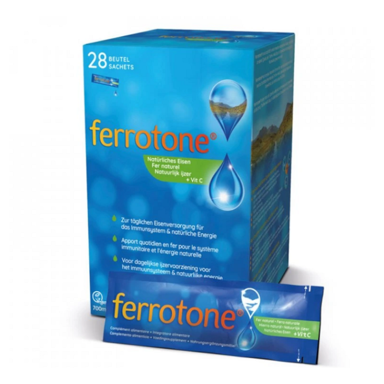 FERROTONE® Prírodný zdroj železa s vitamínom C perorálny roztok s obsahom železa 28 ks