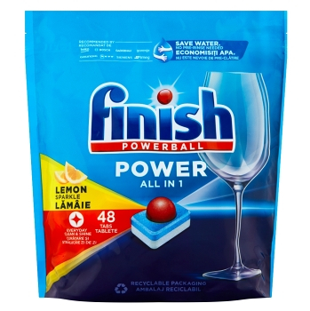 FINISH Power All in 1 Kapsule do umývačky riadu Lemon Sparkle 48 ks