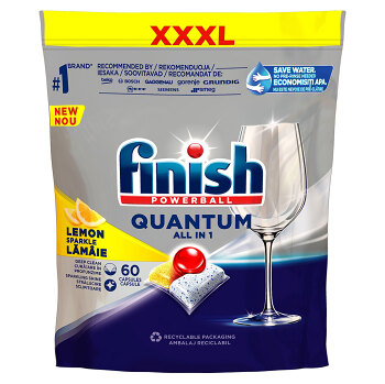 FINISH Quantum All in 1 kapsula do umývačky riadu Lemon Sparkle 60 ks