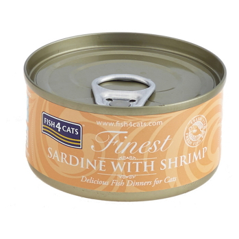 FISH4CATS Finest sardinka s krevetami konzerva pre mačky 70 g, expirácie 30.06.2024