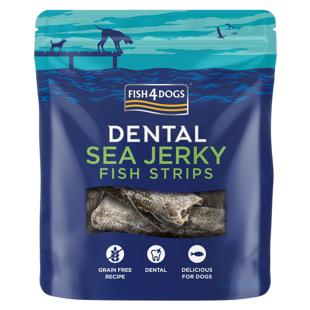 E-shop FISH4DOGS Dentálne maškrty pre psov morská ryba prúžky 100 g