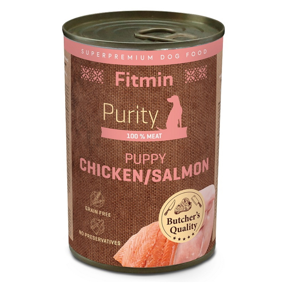 E-shop FITMIN Dog Purity tin konzerva pre šteňatá kuracie s lososom 400 g
