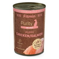 FITMIN Dog Purity tin konzerva pre šteňatá kuracie s lososom 400 g
