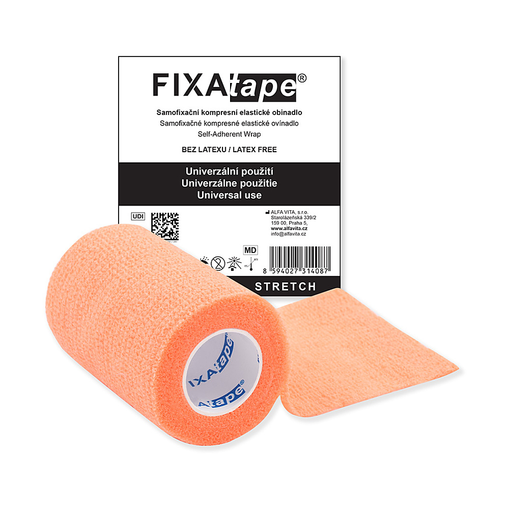 FIXATAPE Stretch samofixačné ovínadlo 7,5 cm x 450 cm oranžové 1 kus