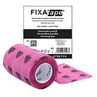 FIXATAPE Stretch samofixačné ovínadlo 7,5 cm x 450 cm ružové srdce 1 kus