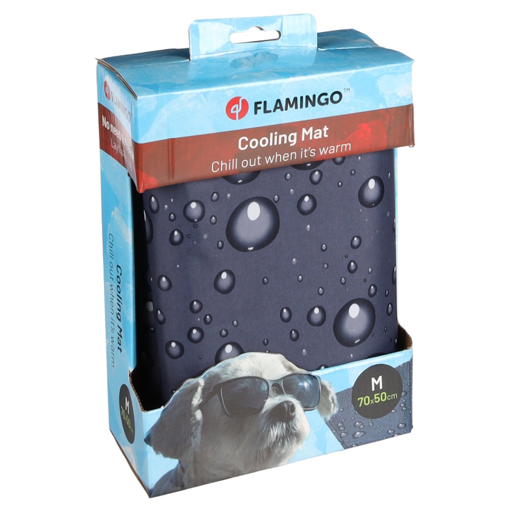 E-shop FLAMINGO Chladiaca podložka sivá vzor kvapky M 70 x 50 cm 1 ks