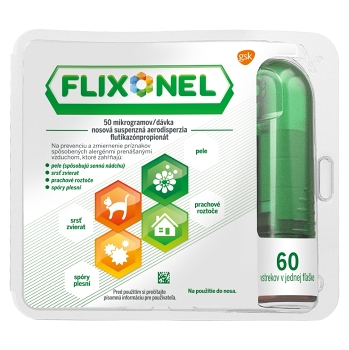 FLIXONEL Nosová suspenzná aerodisperzia 50 mg/dávka 60 vstrekov v jednej fľaške (Na uvoľnenie dutín)