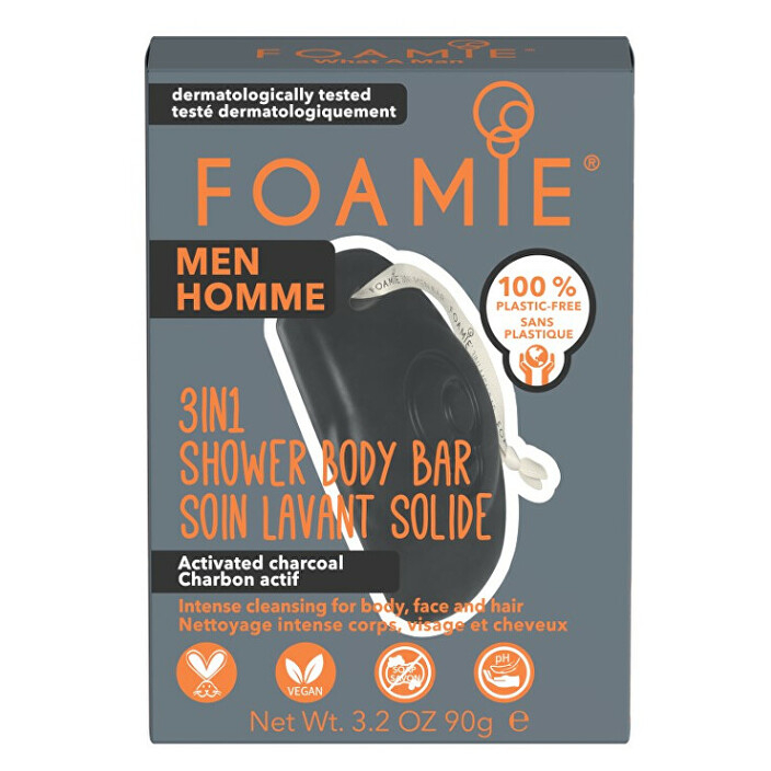 FOAMIE What A Man 3v1 Body Bar, Pánska sprchová starostlivosť na tvár, telo a vlasy 90 g kúpite na Mojalekaren.sk