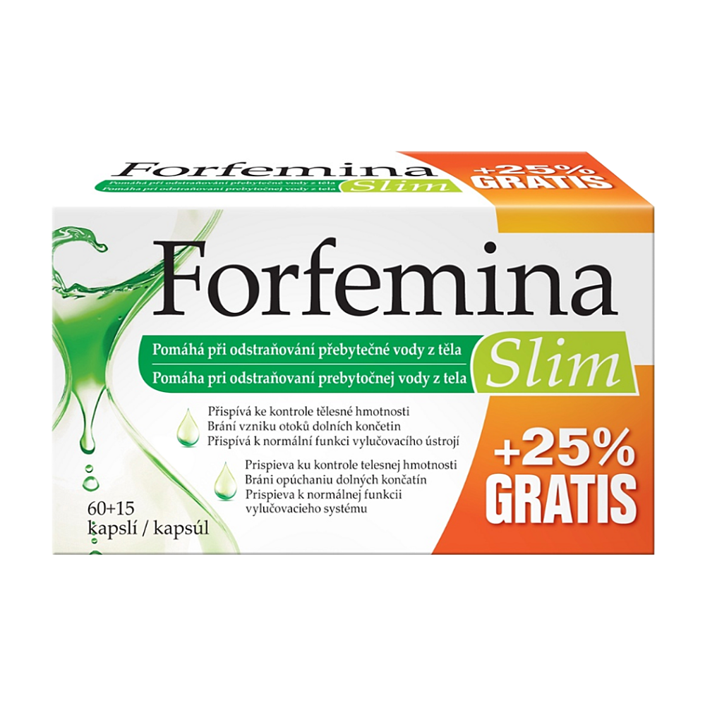 FORFEMINA Slim odvodnenie tela 25% GRATIS 75 kapsúl