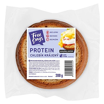 FREE DAYS BAKERY Proteín chlebík krájaný 200 g (Čerstvé bezlepkové pečivo) - Proteinové, Mäkké