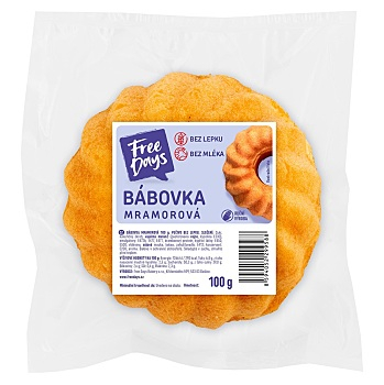 FREE DAYS Bezlepková bábovka mramorovaná 100 g (Čerstvé bezlepkové pečivo)