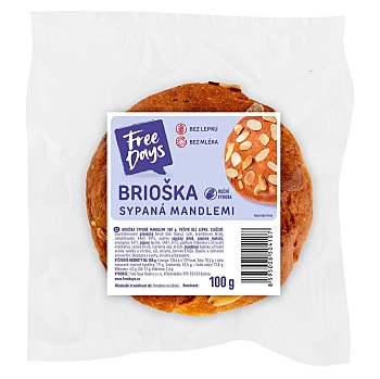 FREE DAYS bezlepková brioška sypaná mandľami 100 g (Čerstvé bezlepkové pečivo)