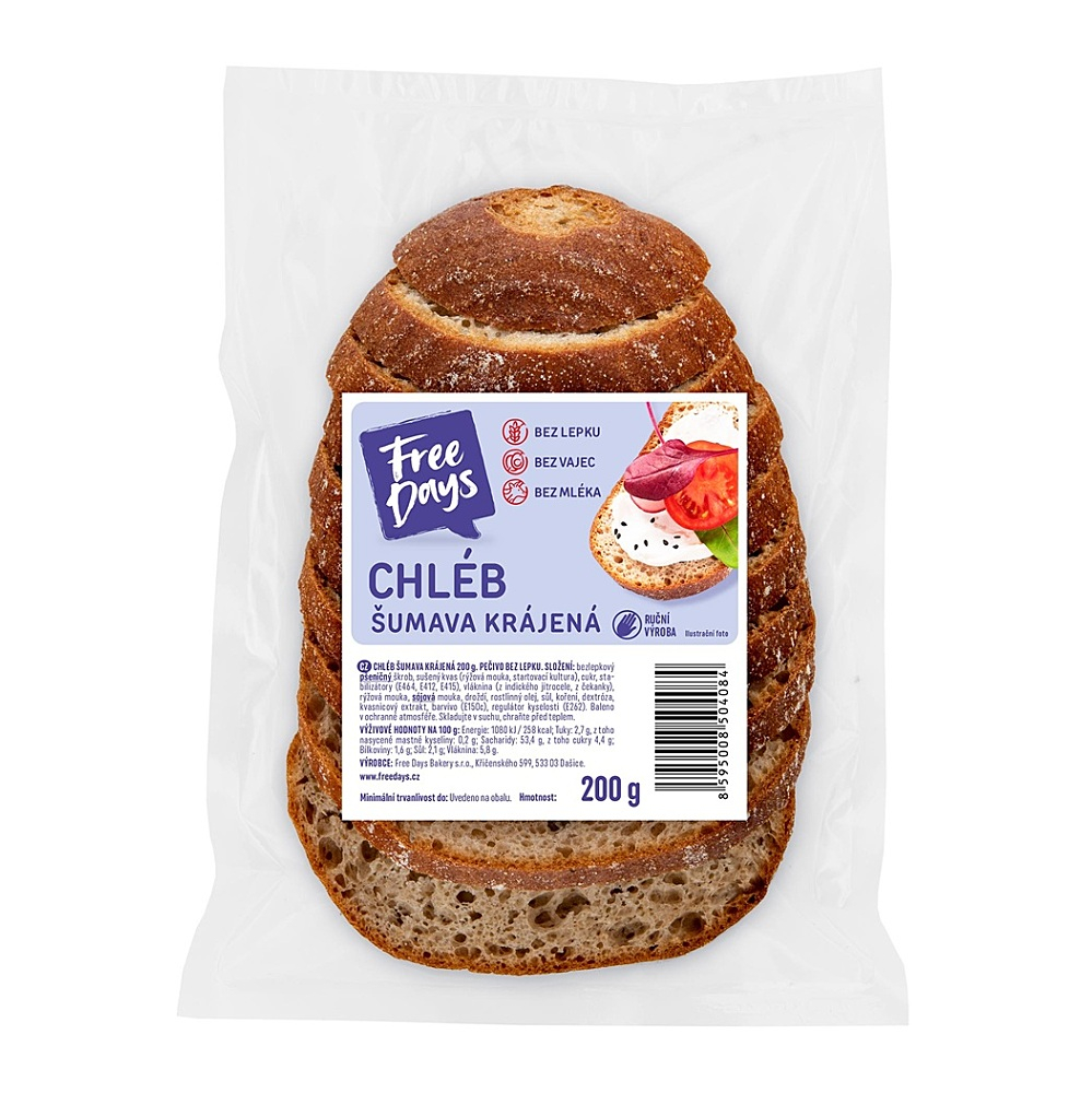 E-shop FREE DAYS Bezlepkový chlieb šumava krájaná 200 g