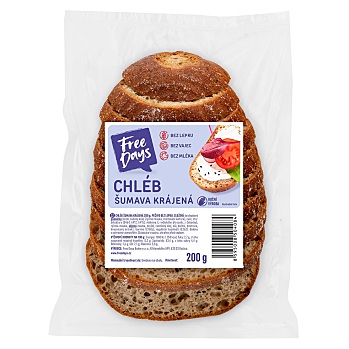 FREE DAYS Bezlepkový chlieb šumava krájaná 200 g (Čerstvé bezlepkové pečivo)