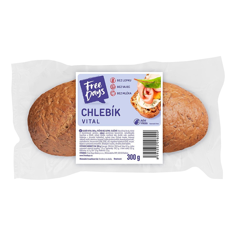 FREE DAYS Bezlepkový chlebík Vital 300 g