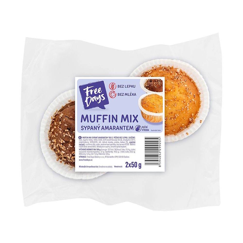E-shop FREE DAYS Bezlepkový muffin mix sypaný amarantom 2 kusy