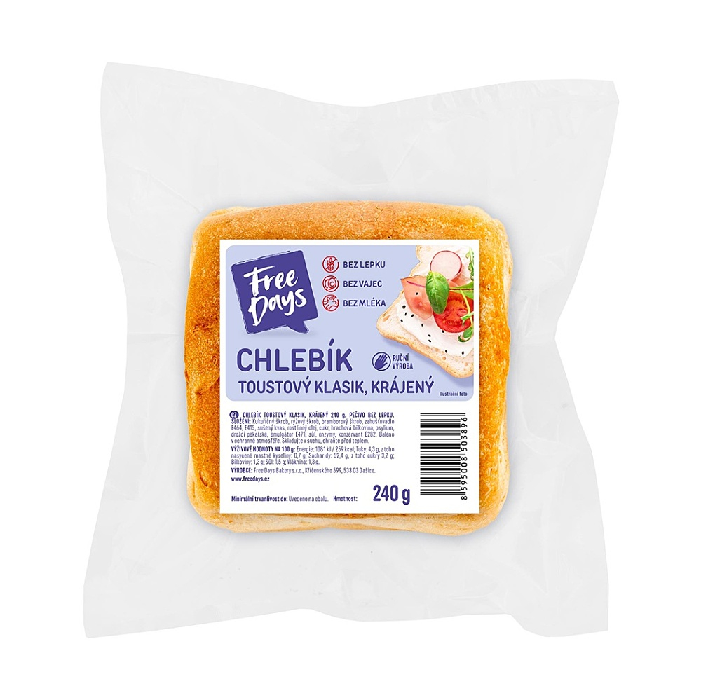 E-shop FREE DAYS Chlebík toast biely krájaný 240 g