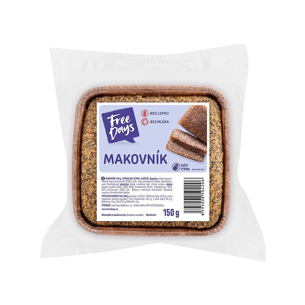 E-shop FREE DAYS Makovník bez lepku 150 g