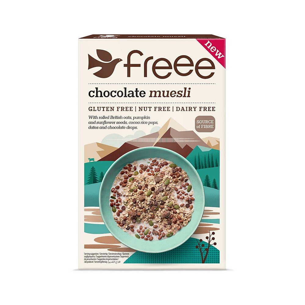 E-shop FREE Muesli čokoládové bez lepku, mlieka a orechov 400 g