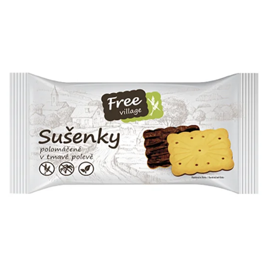 E-shop FREEVILLAGE Sušienky polomáčané v tmavej poleve bez lepku 80 g