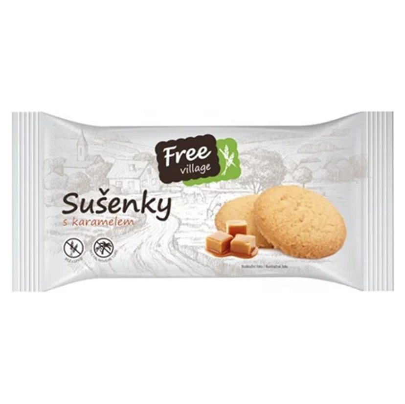 E-shop FREEVILLAGE Sušienky s karamelom bez lepku 90 g
