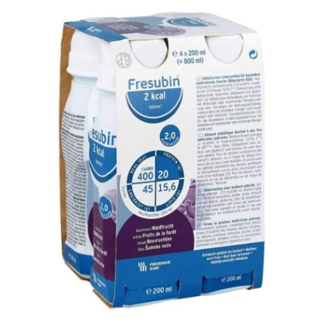 FRESUBIN 2 kcal DRINK príchuť lesné ovocie 4 x 200 ml
