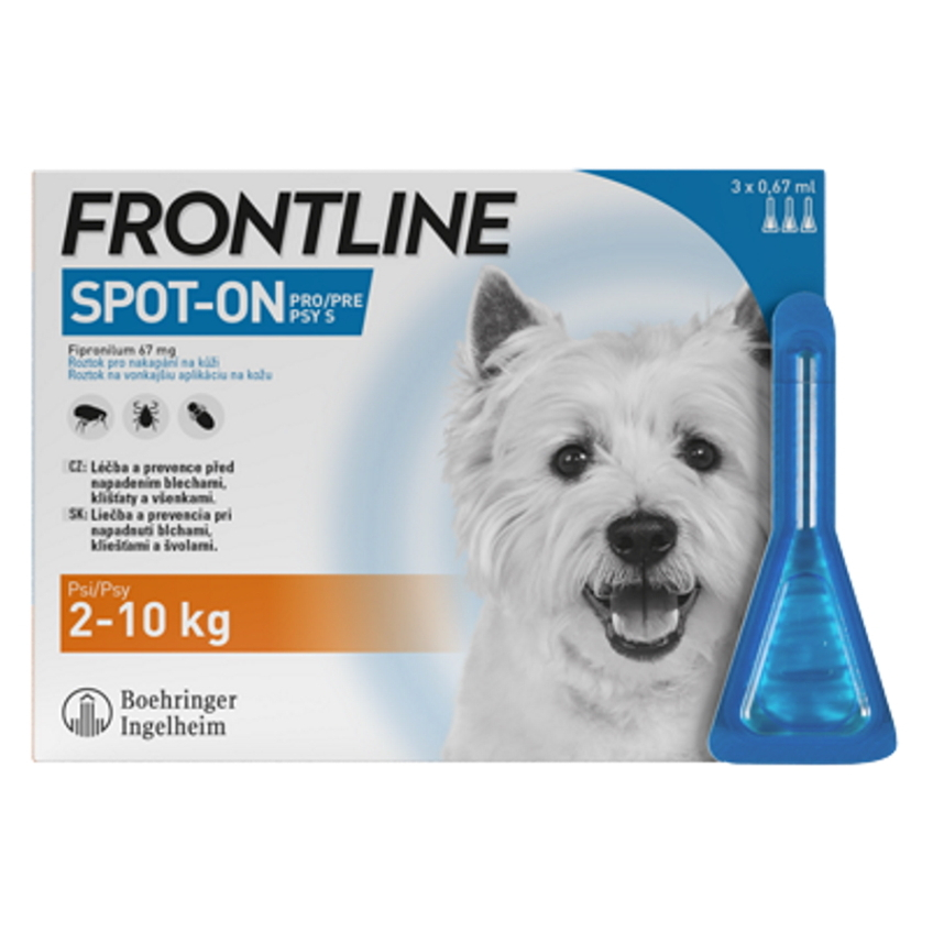 E-shop FRONTLINE Spot-On pre psy S (2-10 kg) 0,67 ml 3 pipety
