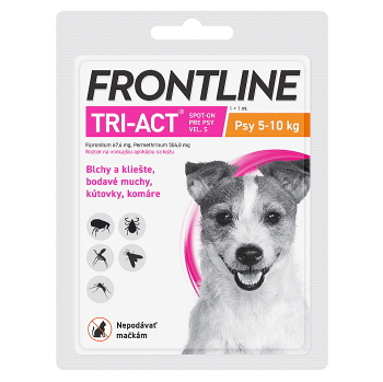 FRONTLINE Tri-Act Spot-On pre psy S (5-10 kg) 1 ml 1 pipeta