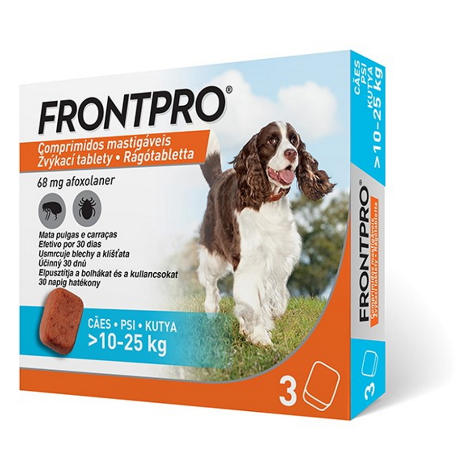 E-shop FRONTPRO® antiparazitárne žuvacie tablety pre psov (10-25 kg) 68 mg 3 kusy