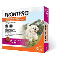 FRONTPRO® antiparazitárne žuvacie tablety pre psov (2-4 kg) 11,3 mg 3 kusy