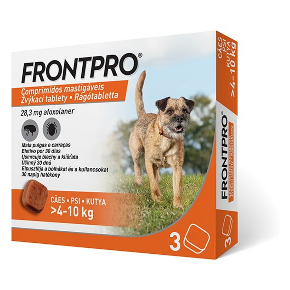 E-shop FRONTPRO® antiparazitárne žuvacie tablety pre psov (4-10 kg) 28,3 mg 3 kusy