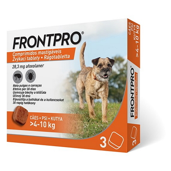 FRONTPRO® antiparazitárne žuvacie tablety pre psov (4-10 kg) 28,3 mg 3 kusy