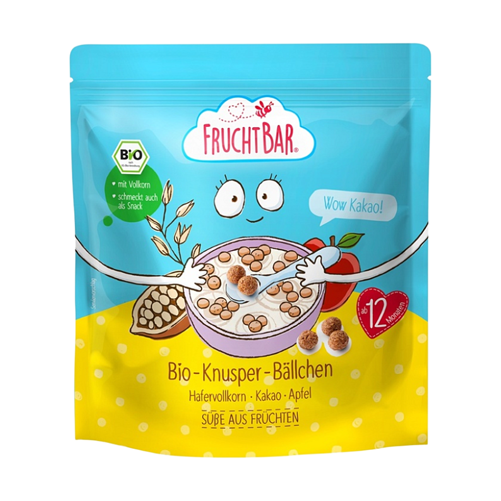 FRUCHTBAR Cereálie kakaové guličky s hroznom, jablkom a ovsom BIO 125 g kúpite na Mojalekaren.sk