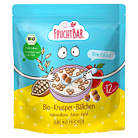 FRUCHTBAR Cereálie kakaové guličky s hroznom, jablkom a ovsom BIO 125 g