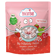 FRUCHTBAR Cereálie v tvare srdiečok s jahodami, hroznovým vínom a jablkom 12m+ BIO 125 g