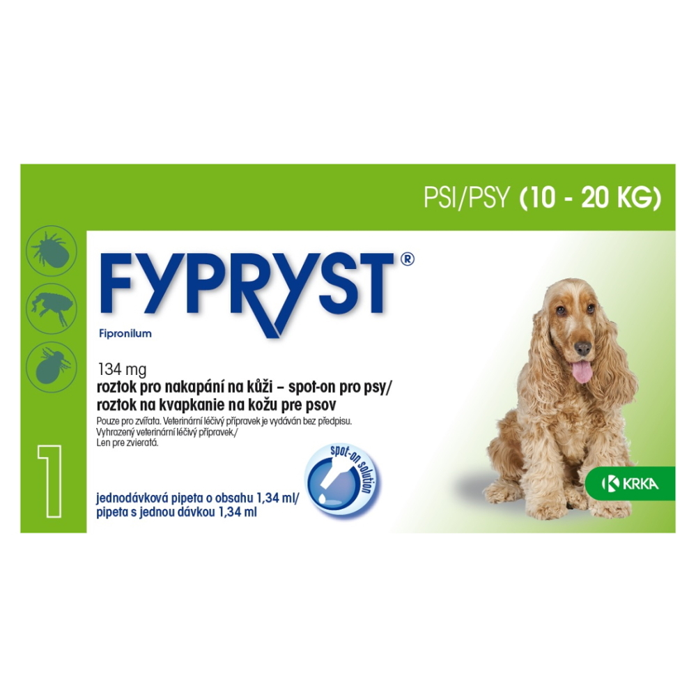 FYPRYST Spot-on pre psov 10-20 kg 1.34 ml 1 pipeta kúpite na Mojalekaren.sk