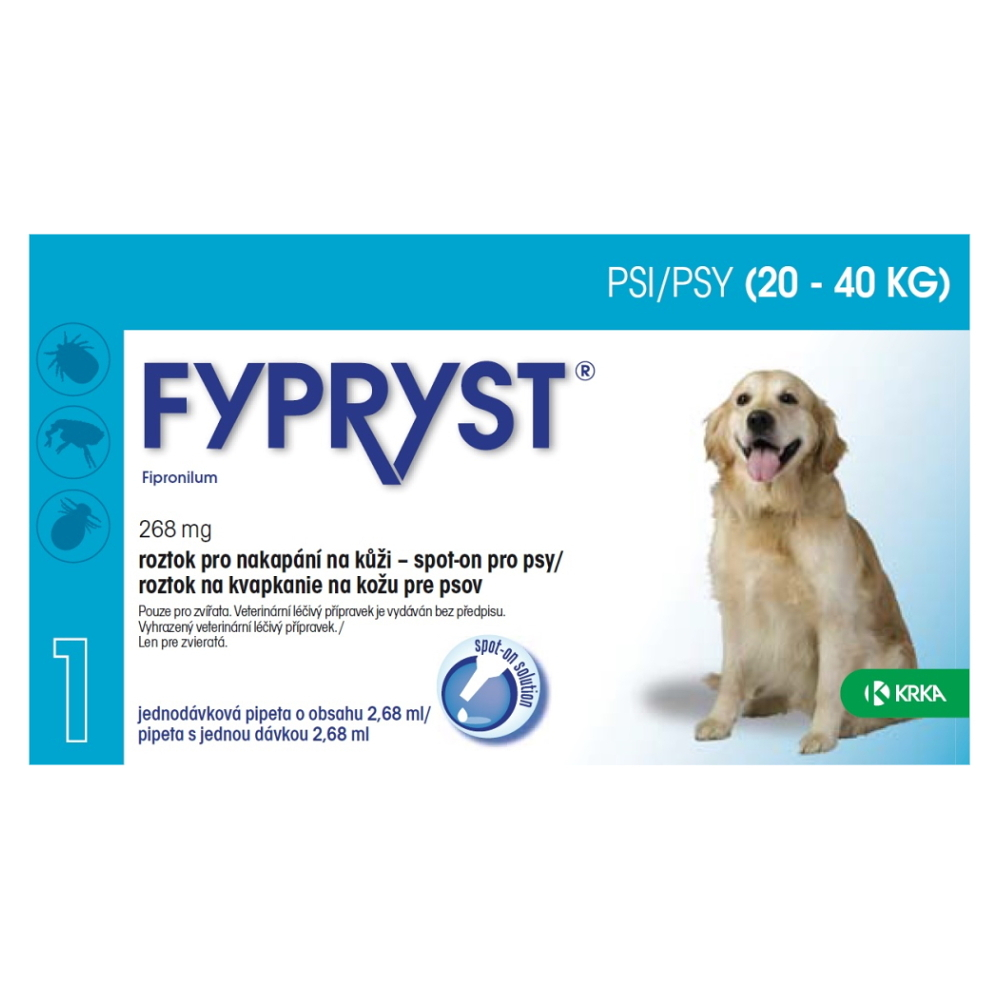 FYPRYST Spot-on pre psov 20-40 kg 2.68 ml 1 pipeta kúpite na Mojalekaren.sk
