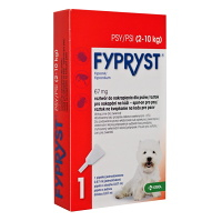 FYPRYST 67 mg PSY 2-10 kg roztok na kvapkanie na kožu pre psov (pipeta) 1x0,67 ml