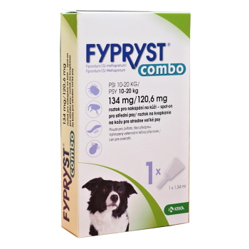 FYPRYST combo spot-on 134 mg/120,6 mg stredné psy 10-20 kg 1x1,34 ml (Pipety proti kliešťom a blchám pre psov) - obrázok 2/2