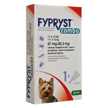 FYPRYST combo spot-on 67 mg/60,3 mg malé psy 2-10 kg 1x0,67 ml (Pipety proti kliešťom a blchám pre psov) - obrázok 2/2
